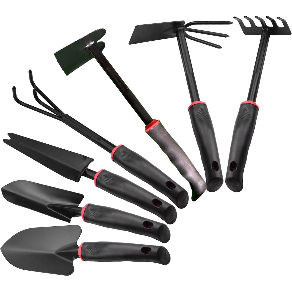 Set 7 Unelte De Gradina Pentru Plantare Prelucrare Sol Si Ingrijire Plante, Material Pvc Si Cardboard, 31.5 X 8 Cm, Negru - vivimall.ro
