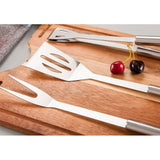 Set 7 Ustensile Pentru Gratar, Din Otel Inoxidabil, Geanta Oxford, Argintiu - vivimall.ro