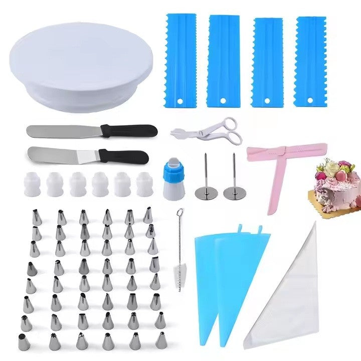 Set 70 Piese Ustensile Pentru Ornare Prajituri, Din Plastic Si Otel Inoxidabil, Multicolor - vivimall.ro