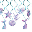 Set 8 Decoratiuni pentru Petrecere Sirena, Vivimall, Colectia Mermaid, Panglici Incluse, Multicolor - vivimall.ro