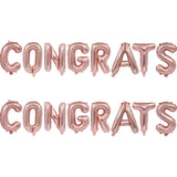 Set 8 Baloane din Folie Metalizata, Flippy, Model Scris Congrats, Litere de 40 cm, Tema Absolvire, Baloane Party, Ambalaj Individual, Pai Inclus, Umflare cu Aer sau Heliu, Roz