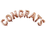 Set 8 Baloane din Folie Metalizata, Flippy, Model Scris Congrats, Litere de 40 cm, Tema Absolvire, Baloane Party, Ambalaj Individual, Pai Inclus, Umflare cu Aer sau Heliu, Roz
