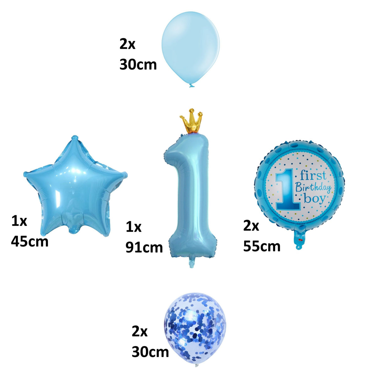 Set 8 Baloane Din Folie Metalizatäƒ Si Din Latex, Figurine Cifra 1 Printesa 91Cm, Stea 45 Cm Si Cerc 55 Cm, Baloane Latex 30 Cm, Tema Prima Aniversare, Ambalaj Individual, Pai Inclus, Umflare Cu Aer Sau Heliu - vivimall.ro