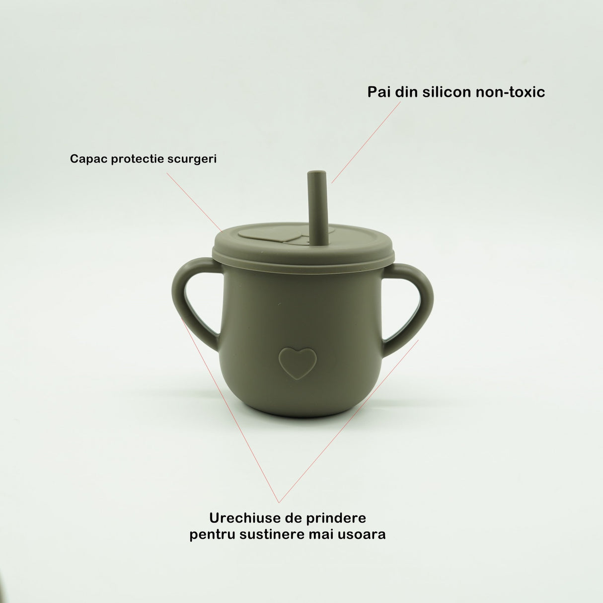 Set 8 piese diversificare bebelusi si copii din silicon Flippy, baveta, farfurie compartimentata cu ventuza, bol cu ventuza, tacamuri din lemn si silicon, cana pentru gustari, fara alergeni, verde inchis