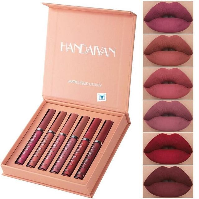 Set 8 Rujuri Mate Lipgloss, Rezistente La Transfer, Rezistent La Apa, Handaiyan, Multicolor - vivimall.ro