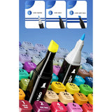 Set 80 Markere, Flippy, pe Baza de Ulei, Dublu Capat, Subtire 1mm si Gros 6 mm, Geanta Depozitare, 15 cm, Multicolor - vivimall.ro