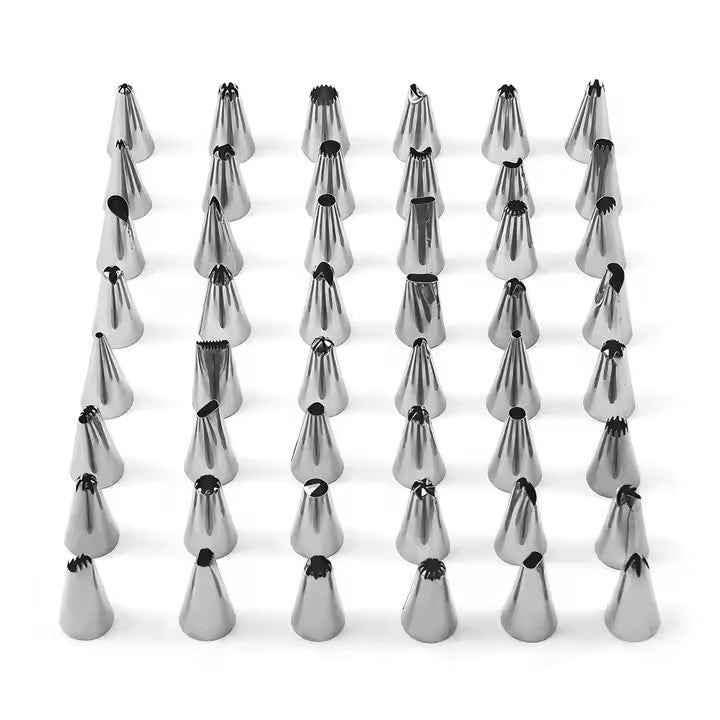 Set 80 Piese Ustensile pentru Ornare Prajituri, Vivimall, din Plastic si Otel Inoxidabil, Forme Briose, Multicolor - vivimall.ro