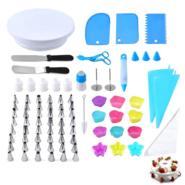 Set 80 piese ustensile ornare prăjituri multicolor | CakeMaster - vivimall.ro