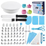 Set 80 Piese Ustensile pentru Ornare Prajituri, Vivimall, din Plastic si Otel Inoxidabil, Forme Briose, Multicolor - vivimall.ro