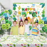 Set 9 Accesorii de Masa, Flippy, Colectia Dino Park, 82 Piese, din Carton/Plastic/Hartie, Multicolor