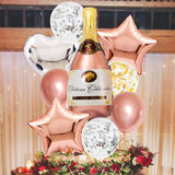 Set 9 Baloane Din Folie Metalizatäƒ Si Din Latex, Baloane Party, Bat Si Adeziv Incluse, Umflare Cu Aer Sau Heliu, Roz - vivimall.ro