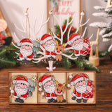 Set 9 Decoratiuni De Craciun Din Lemn, Cu Snur Pentru Agatare In Brad, 3 Modele, Ren Si Cadouri, Diferite Dimensiuni - vivimall.ro