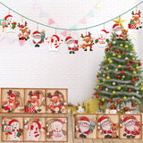 Set 9 Decoratiuni De Craciun Din Lemn, Cu Snur Pentru Agatare In Brad, 3 Modele, Ren Si Cadouri, Diferite Dimensiuni - vivimall.ro