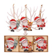 Set 9 Decoratiuni De Craciun Din Lemn, Cu Snur Pentru Agatare In Brad, 3 Modele, Ren Si Cadouri, Diferite Dimensiuni - vivimall.ro