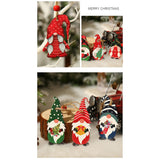 Set 9 Decoratiuni de Craciun din Lemn, Flippy, cu Snur pentru Agatare in Brad, 3 Modele Mos Craciun Diferite Dimensiuni, Multicolor