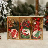 Set 9 Decoratiuni De Craciun Din Lemn, Cu Snur Pentru Agatare In Brad, 3 Modele - vivimall.ro