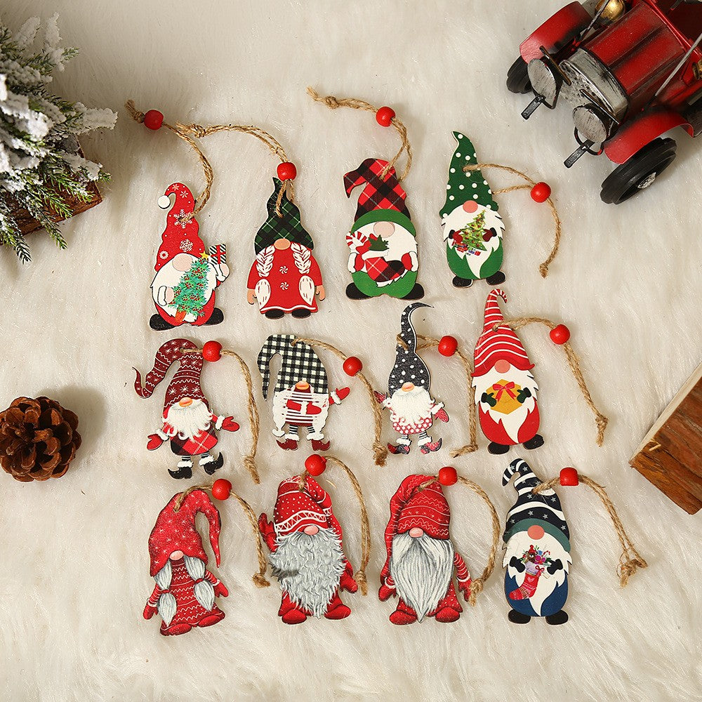 Set 9 Decoratiuni De Craciun Din Lemn, Cu Snur Pentru Agatare In Brad, 3 Modele - vivimall.ro