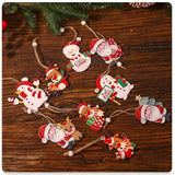 Set 9 Decoratiuni De Craciun Din Lemn, Cu Snur Pentru Agatare In Brad, 3 Modele, Diferite Dimensiuni - vivimall.ro