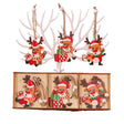 Set 9 Decoratiuni De Craciun Din Lemn, Cu Snur Pentru Agatare In Brad, 3 Modele, Diferite Dimensiuni - vivimall.ro