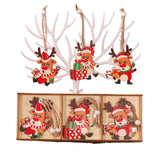 Set 9 Decoratiuni De Craciun Din Lemn, Cu Snur Pentru Agatare In Brad, 3 Modele, Diferite Dimensiuni - vivimall.ro