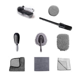 Set 9 Piese Pentru Spalat Auto, Din Plastic Si Microfibra, Perii Si Lavete - vivimall.ro