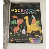 Set 9 Planse Razuibile, Flippy, Scratch ArtCards, +3 Ani, de Razuit si de Colorat, 19 x 14 cm, Model Dinozauri, Multicolor