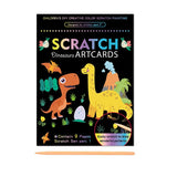 Set 9 Planse Razuibile, Flippy, Scratch ArtCards, +3 Ani, de Razuit si de Colorat, 19 x 14 cm, Model Dinozauri, Multicolor