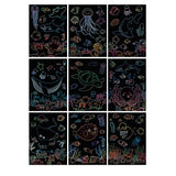 Set 9 Planse Razuibile, Flippy, Scratch ArtCards, +3 Ani, de Razuit si de Colorat, 19 x 14 cm, Model Ocean, Multicolor