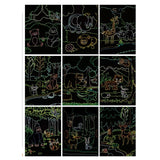 Set 9 Planse Razuibile, Flippy, Scratch ArtCards, +3 Ani, de Razuit si de Colorat, 19 x 14 cm, Model ZOO, Multicolor