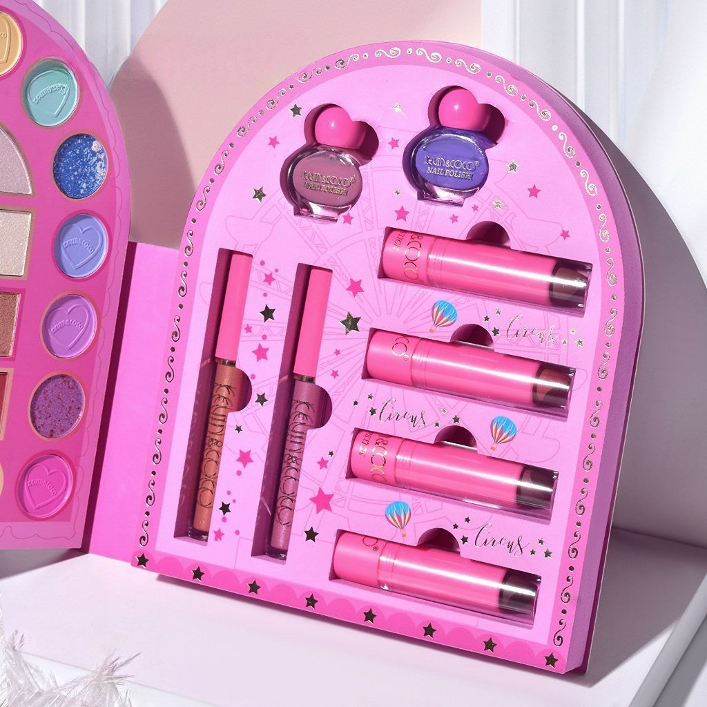 Set 9 Produse de Machiaj, KEVIN & COCO, Arch Circus, 27 culori, 17 x 22.5 x 3.3 cm - vivimall.ro