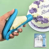 Set Accesorii Decorare Prajituri Si Torturi, 5 Capete Pentru Modele, 21.7X18.8 Cm, Ustensila Manuala Pentru Ornare, Albastru - vivimall.ro