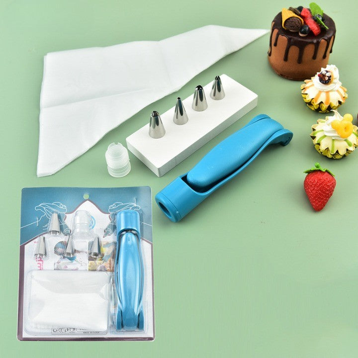 Set Accesorii Decorare Prajituri Si Torturi, 5 Capete Pentru Modele, 21.7X18.8 Cm, Ustensila Manuala Pentru Ornare, Albastru - vivimall.ro