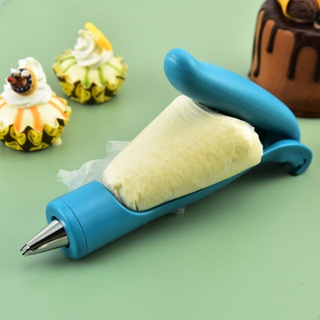 Set Accesorii Decorare Prajituri Si Torturi, 5 Capete Pentru Modele, 21.7X18.8 Cm, Ustensila Manuala Pentru Ornare, Albastru - vivimall.ro