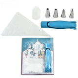 Set Accesorii Decorare Prajituri Si Torturi, 5 Capete Pentru Modele, 21.7X18.8 Cm, Ustensila Manuala Pentru Ornare, Albastru - vivimall.ro