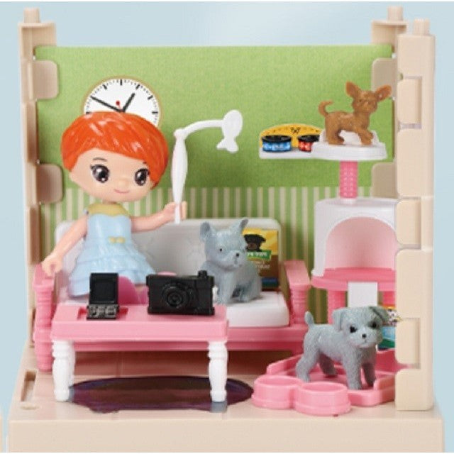 Set Adapost Pentru Animalute Casa De Papusi Cu Mobilier Si Ustensile, Activitati Distractive