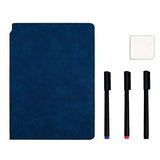Set Agenda A5 Reutilizabila Cu Pagini Tip Tabla, Agenda Pagini Albe Cu Stergere Uscata, 3 Markere, 1 Burete Si 1 Laveta De Sters, Portabila, Coperta Piele