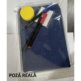 Set Agenda A5 Reutilizabila Cu Pagini Tip Tabla, Agenda Pagini Albe Cu Stergere Uscata, 3 Markere, 1 Burete Si 1 Laveta De Sters, Portabila, Coperta Piele
