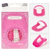 Set 26 buc Sabloane Reutilizabile pentru Oja, Flippy, pentru Manichiura Ingrijita, fara Depasire Margini, Protectie Cuticula, 10 Marimi, din Plastic, Roz