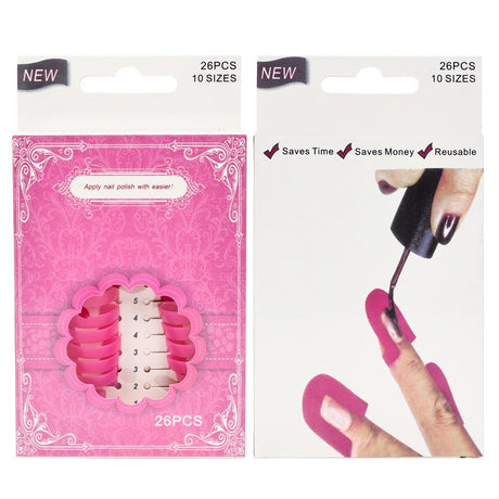 Set 26 Buc Sabloane Reutilizabile Pentru Oja, Pentru Manichiura Injita, Fara Depasire Margini, Protectie Cuticula, 10 Marimi, Din Plastic, Roz - vivimall.ro