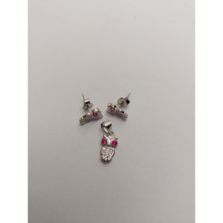 Set Argint 925 Bufnita cu Ochi Colorati, Jolie Silver, 2.3g, 1.5 cm x 0.6 cm - vivimall.ro