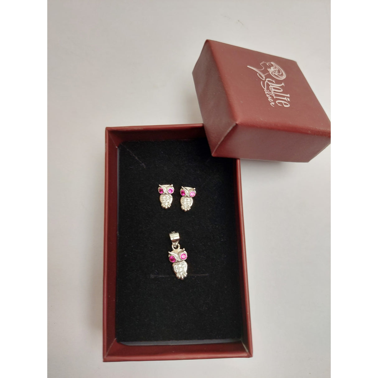 Set Argint 925 Bufnita Cu Ochi Colorati, Jolie Silver, 2.3G