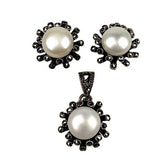 Set Argint 925 Cu Perla Si Marcasite