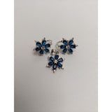 Set Argint 925, Floare Colorata cu Tortita, Jolie Silver, 4.5g, 2 cm x 1.5 cm - vivimall.ro