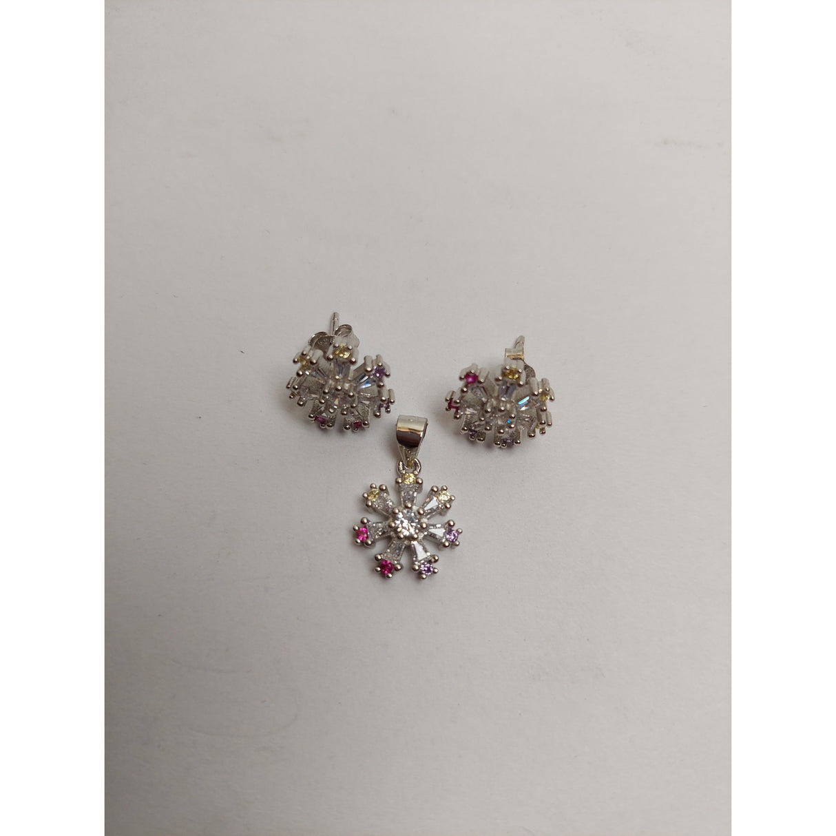 Set Argint 925 Floare Cu Margini Colorate, Jolie Silver, 4.4G