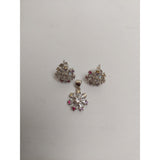 Set Argint 925 Floare cu Margini Colorate, Jolie Silver, 4.4g, 1.5 cm x 1.7 cm - vivimall.ro