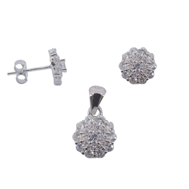 Set Argint 925 Floare cu Zirconii - vivimall.ro