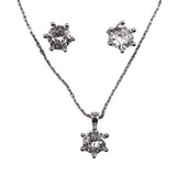Set Argint 925 Floare Mare (Cercei, Lantisor, Pandantiv)