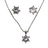 Set Argint 925 Floare Mare (Cercei, Lantisor, Pandantiv)