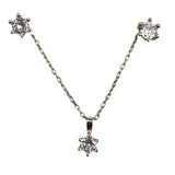 Set Argint 925 Floare Mica (Cercei, Lantisor, Pandantiv)