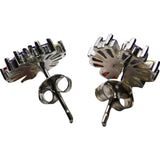 Set Argint 925 Flori E Cu Mijloc Alb
